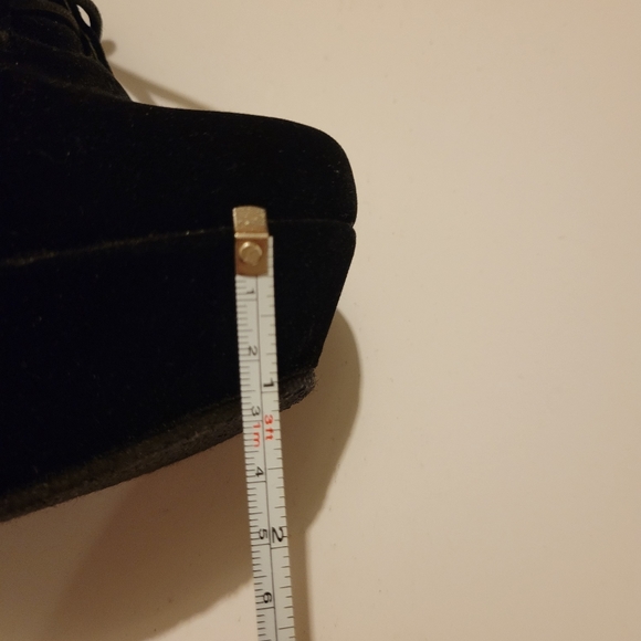 Delicacy Platform Black Suade Wedge Heels 6 - Picture 11 of 11